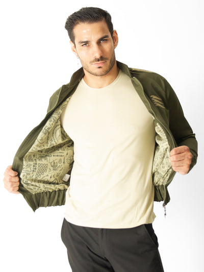 GREEN FEATHERS BOMBER JACKET