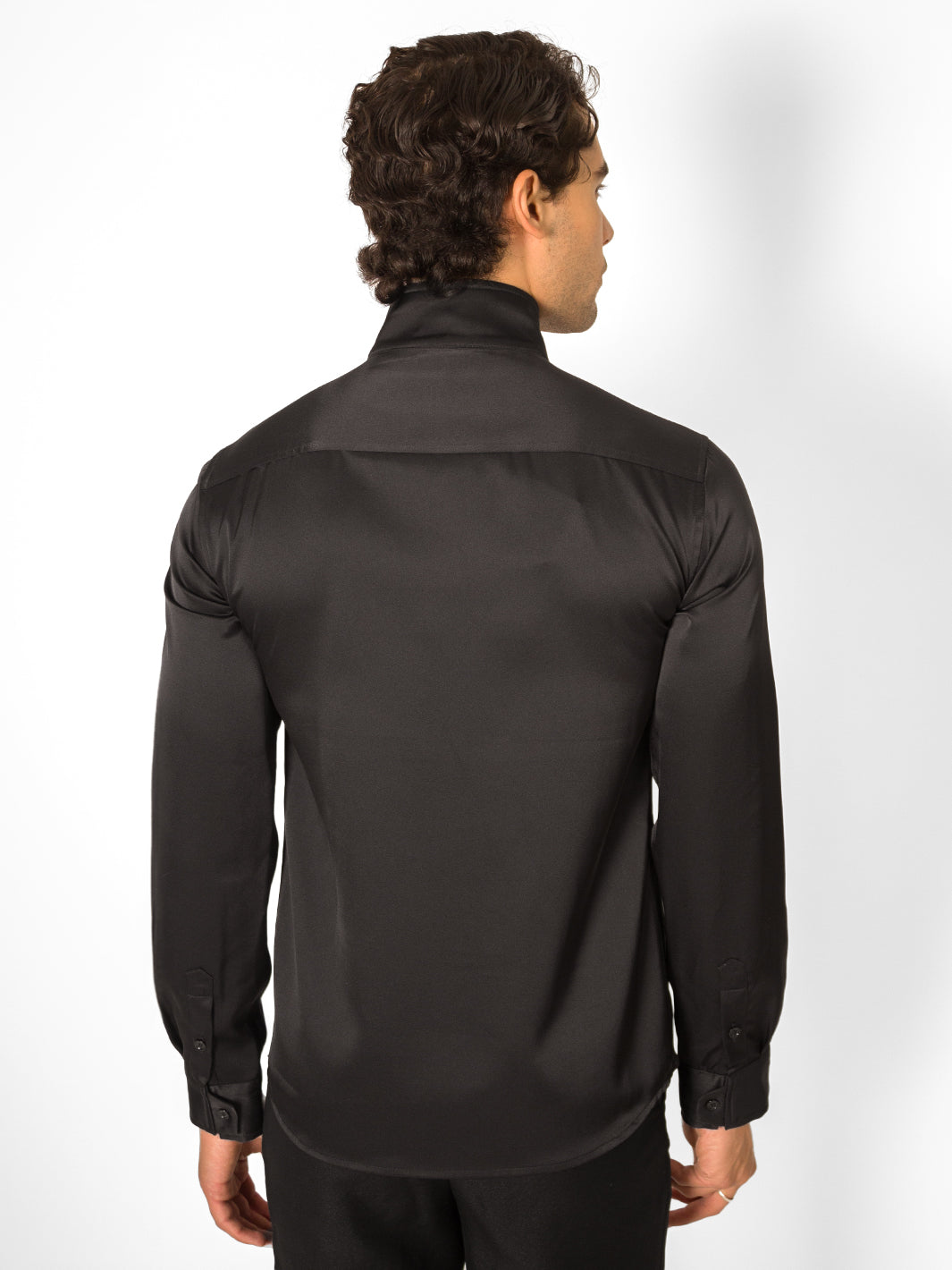 BLACK SATIN THUNDER SHIRT