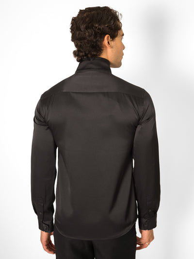BLACK SATIN THUNDER SHIRT