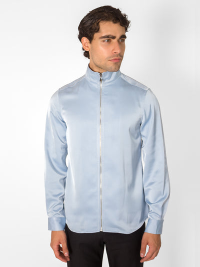 LIGHT BLUE SATIN THUNDER SHIRT
