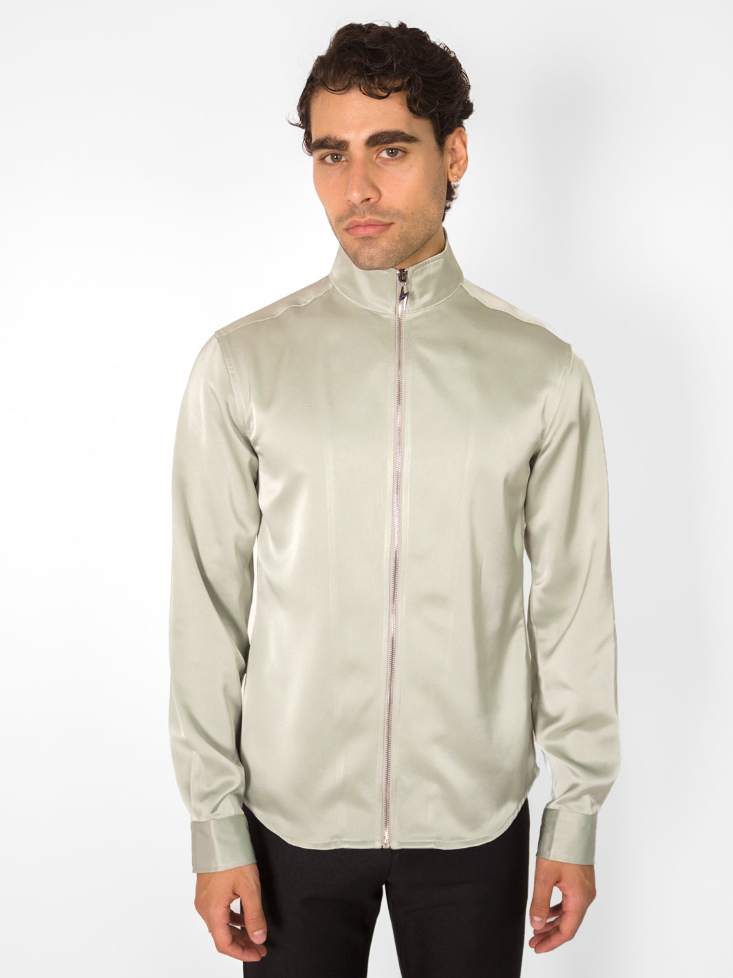 LIGHT GREEN SATIN THUNDER SHIRT