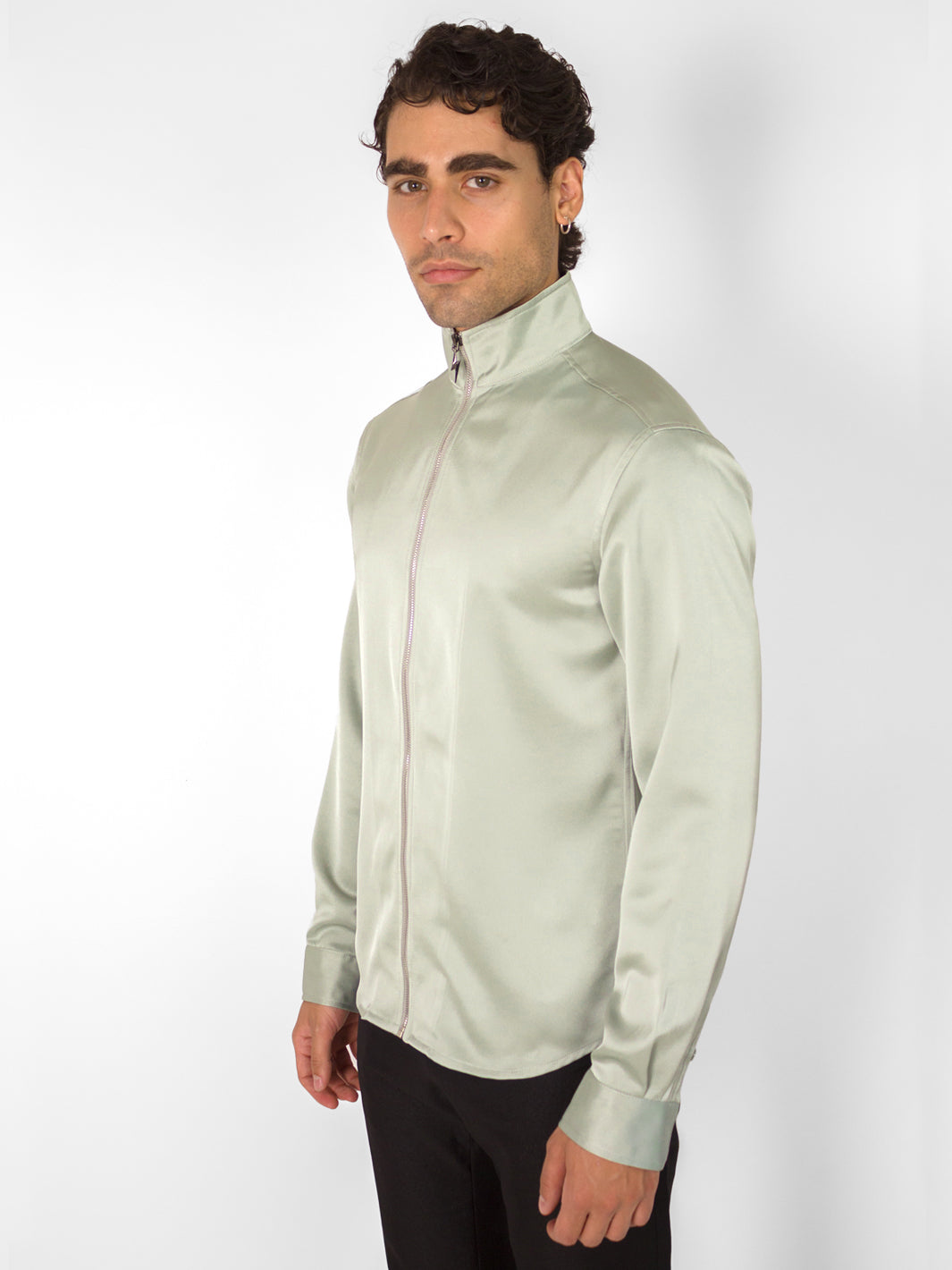 LIGHT GREEN SATIN THUNDER SHIRT