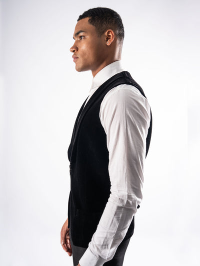 BLACK VELVET VEST