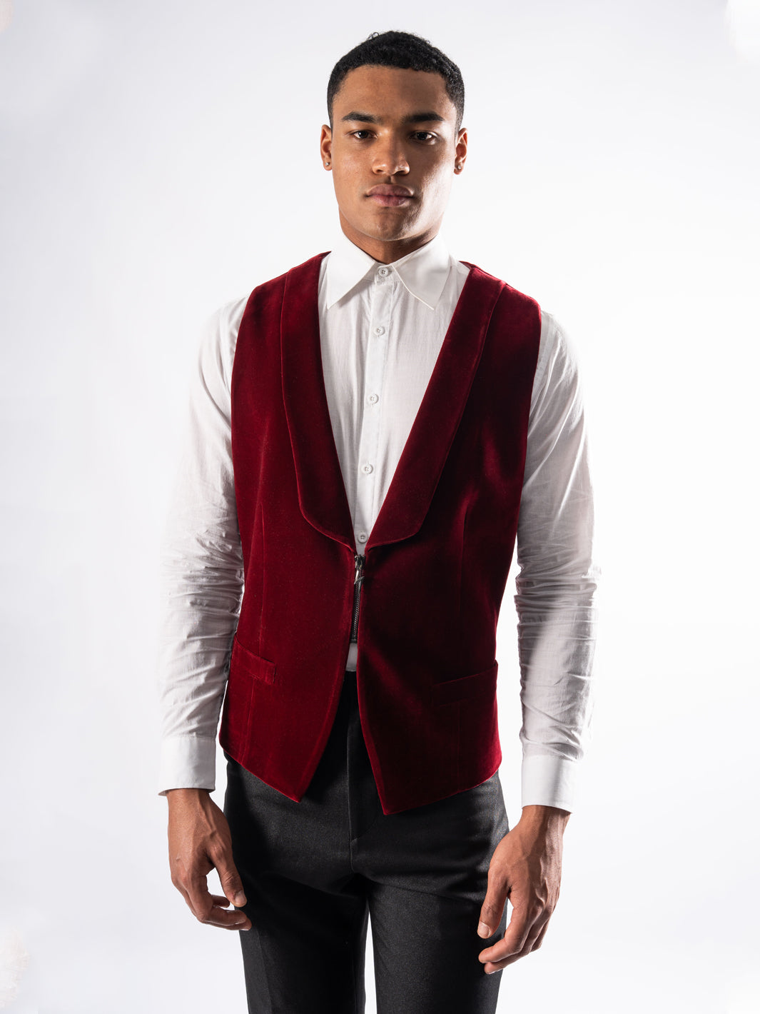 RED VELVET VEST