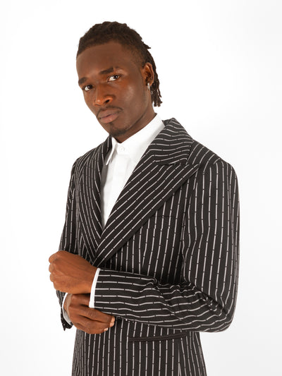 BLACK & WHITE STRIPED SUIT