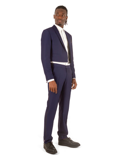 BLUE CROPPED-BLAZER SUIT