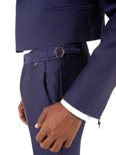BLUE CROPPED-BLAZER SUIT