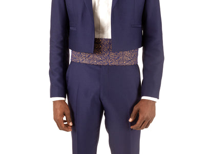 BLUE CROPPED-BLAZER SUIT