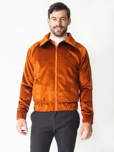 COPPER VELVET BOMBER JACKET
