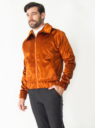 COPPER VELVET BOMBER JACKET