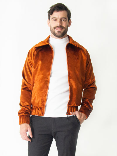 COPPER VELVET BOMBER JACKET