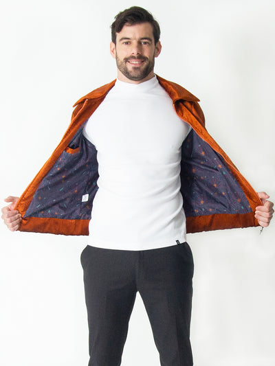 COPPER VELVET BOMBER JACKET