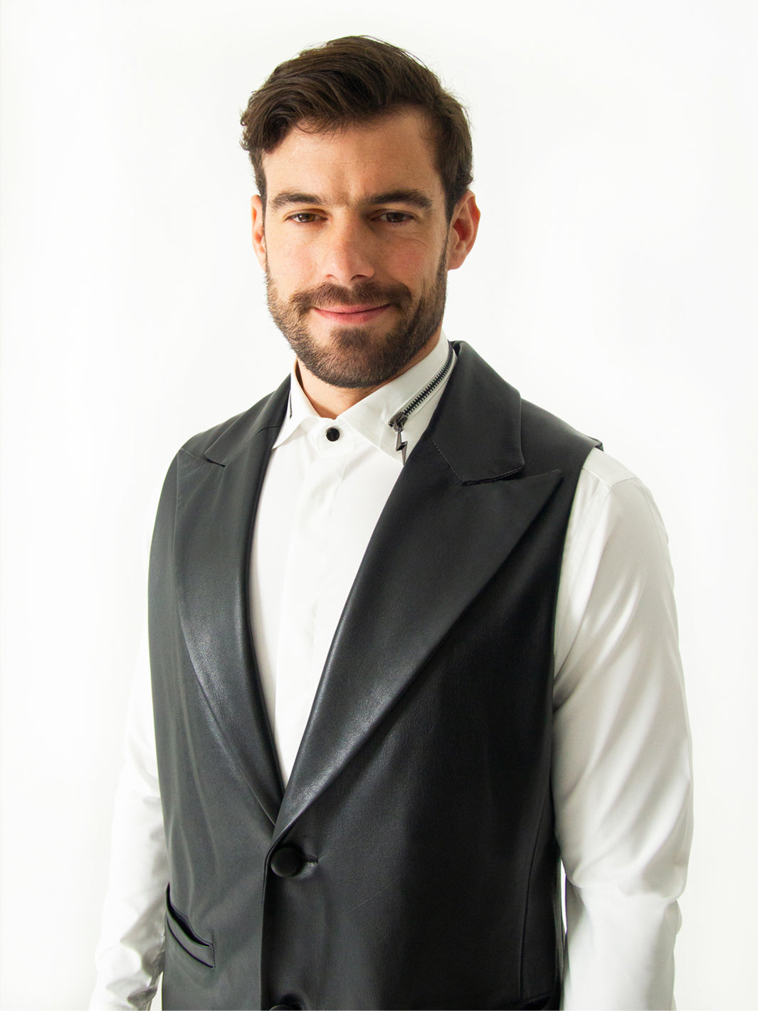LONG LEATHER VEST