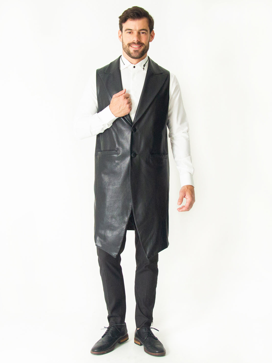 LONG LEATHER VEST