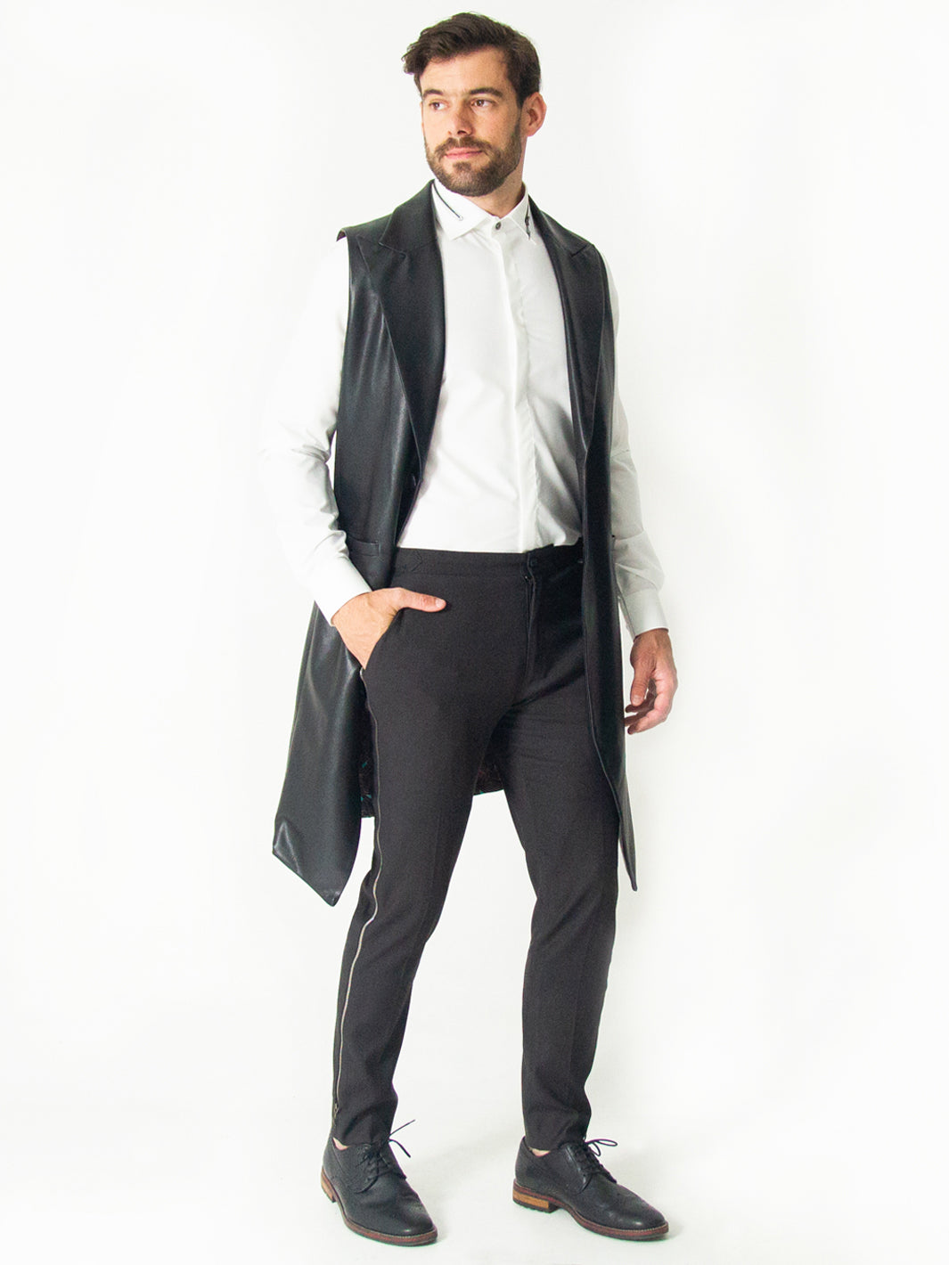 LONG LEATHER VEST