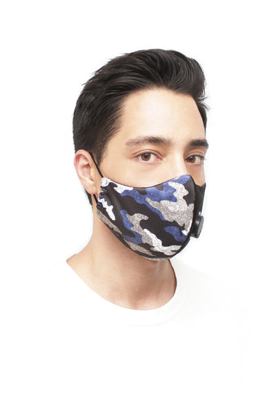 BLUE CAMOUFLAGE FACEMASK