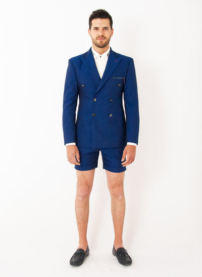 BLUE SUMMER SUIT WITH SHORTS