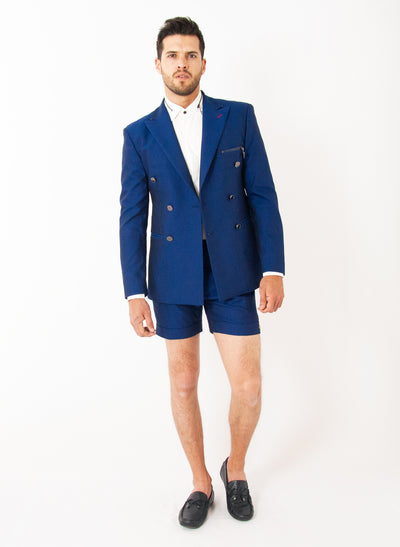 BLUE SUMMER SUIT WITH SHORTS