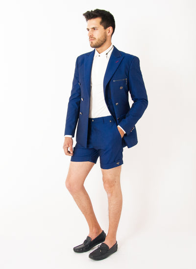 BLUE SUMMER SUIT WITH SHORTS