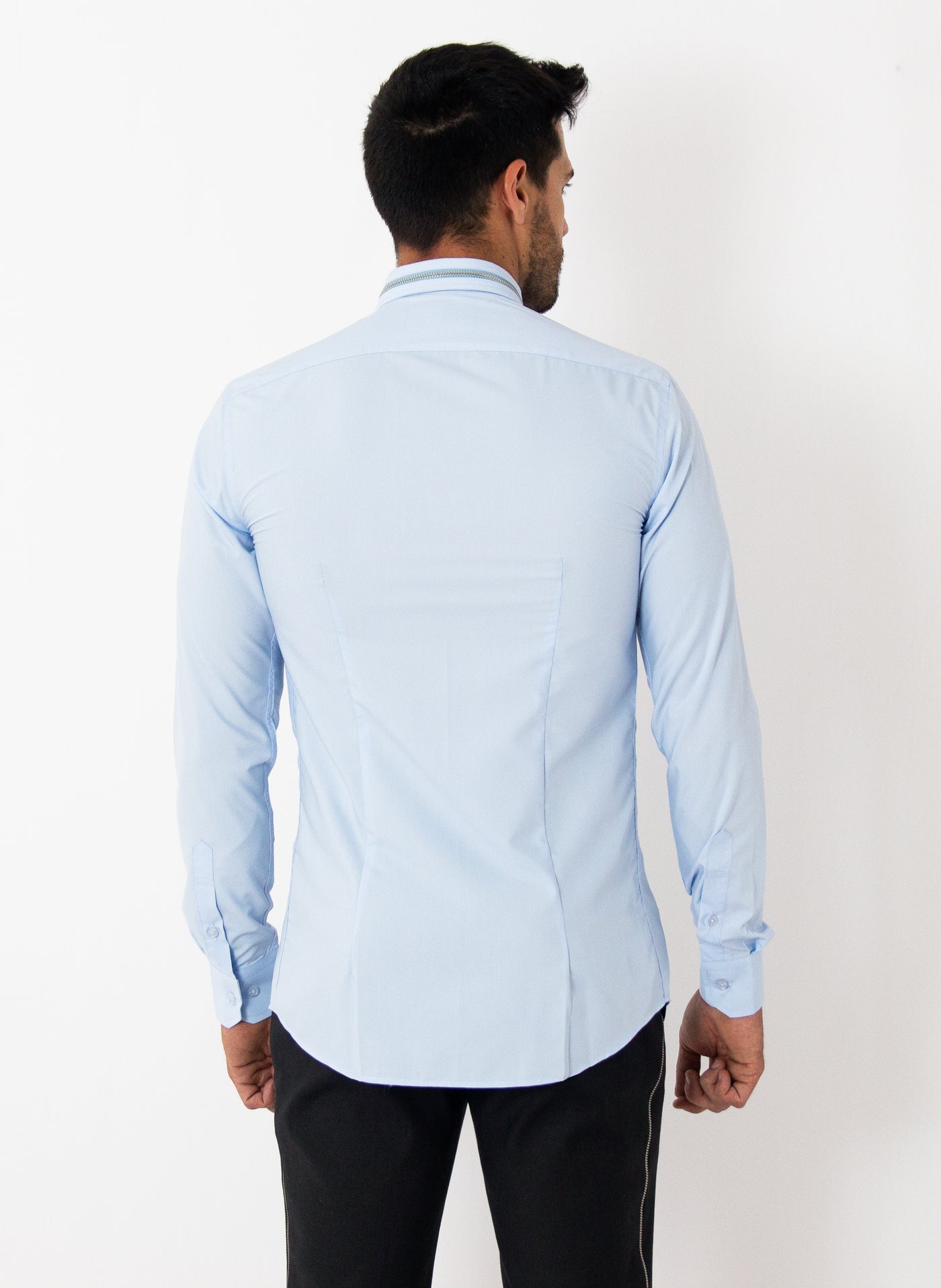 LIGHT BLUE THUNDER ZIPPER SHIRT