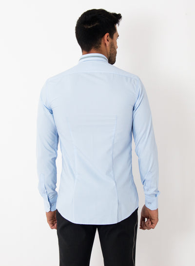 LIGHT BLUE THUNDER ZIPPER SHIRT