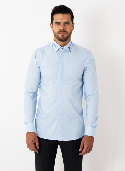 LIGHT BLUE THUNDER ZIPPER SHIRT