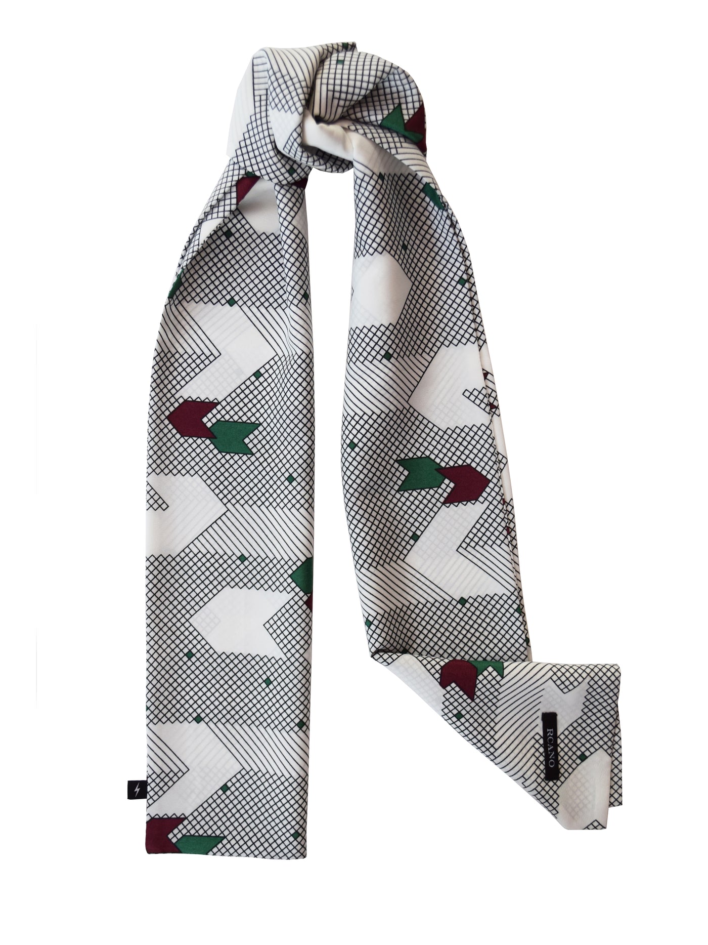 WHITE SATIN FOULARD