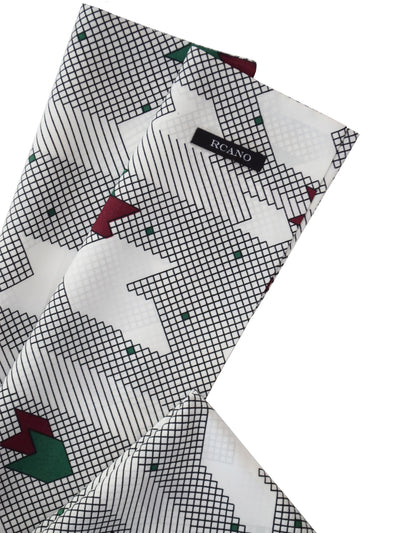 WHITE SATIN FOULARD
